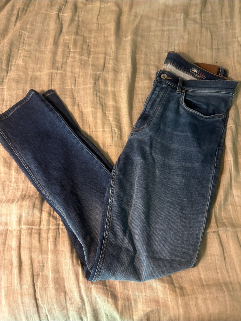 5 Pocket Faherty Men’s Blue Slim Fit 33 Jeans